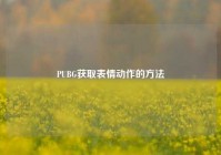 PUBG获取表情动作的方法