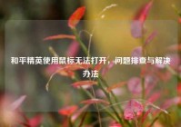 和平精英使用鼠标无法打开，问题排查与解决办法