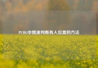 PUBG中精准判断有人位置的方法