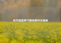 和平精英帅气瞬间素材全揭秘