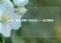 PUBG，游戏世界个性名片——名字昵称
