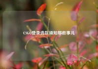 CSGO登录选区须知那些事儿