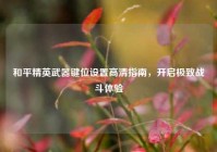 和平精英武器键位设置高清指南，开启极致战斗体验