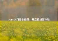 PUBG入门显卡推荐，开启枪战新体验