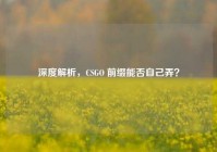 深度解析，CSGO 前缀能否自己弄？
