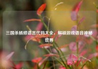 三国杀杨修语言代码大全，解锁游戏语音神秘世界