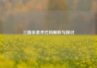 三国杀袁术代码解析与探讨