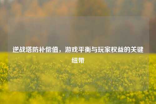 逆战塔防补偿值,游戏平衡与玩家权益的关键纽带