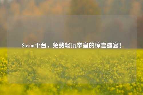 Steam平台,免费畅玩拳皇的惊喜盛宴!