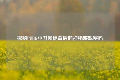 探秘PUBG小丑图标背后的神秘游戏密码