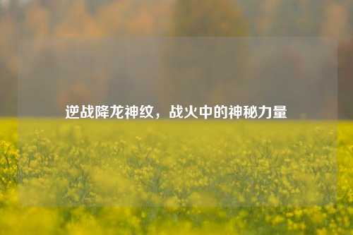 逆战降龙神纹,战火中的神秘力量
