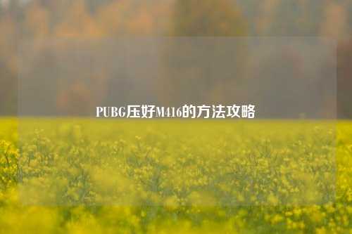 PUBG压好M416的方法攻略