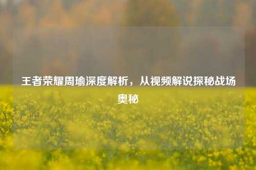 王者荣耀周瑜深度解析，从视频解说探秘战场奥秘