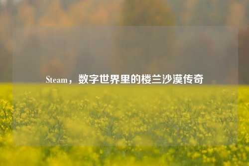 Steam，数字世界里的楼兰沙漠传奇