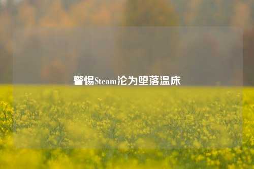 警惕Steam沦为堕落温床