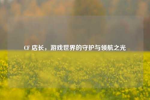 CF 店长,游戏世界的守护与领航之光
