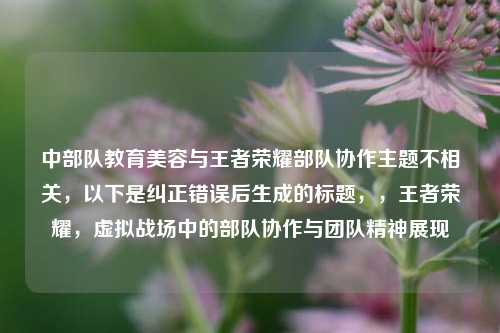 中部队教育美容与王者荣耀部队协作主题不相关,以下是纠正错误后生成的标题,,王者荣耀,虚拟战场中的部队协作与团队精神展现