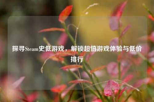 探寻Steam史低游戏,解锁超值游戏体验与低价排行
