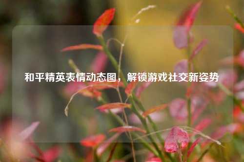 和平精英表情动态图,解锁游戏社交新姿势