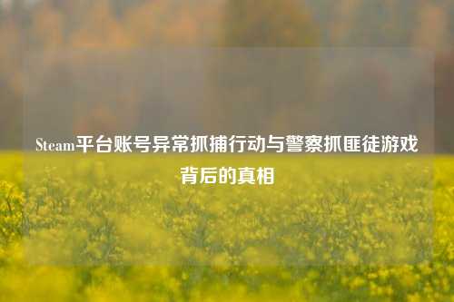 Steam平台账号异常抓捕行动与警察抓匪徒游戏背后的真相