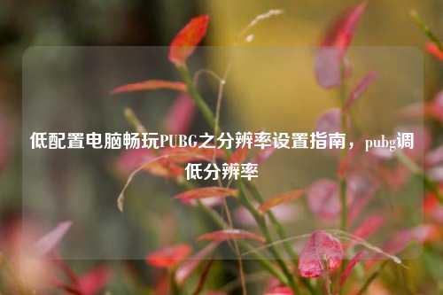 低配置电脑畅玩PUBG之分辨率设置指南,pubg调低分辨率
