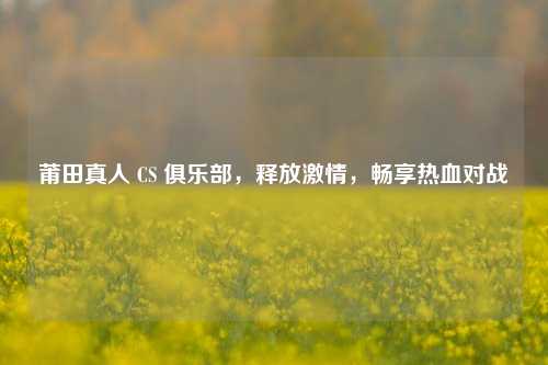 莆田真人 CS 俱乐部,释放 ,畅享热血对战