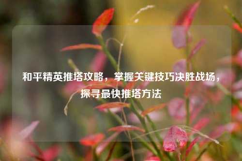 和平精英推塔攻略,掌握关键技巧决胜战场,探寻最快推塔