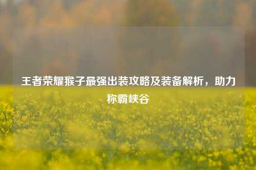 王者荣耀猴子最强出装攻略及装备解析,助力称霸峡谷
