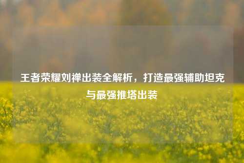 王者荣耀刘禅出装全解析,打造最强辅助坦克与最强推塔出装