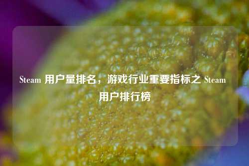 Steam 用户量排名,游戏行业重要指标之 Steam 用户排行榜