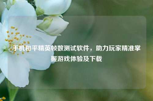 手机和平精英帧数测试软件,助力玩家精准掌握游戏体验及下载