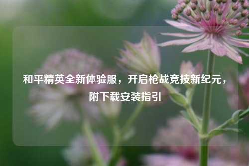 和平精英全新体验服,开启枪战竞技新纪元,附下载安装指引