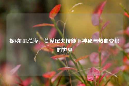 探秘LOL荒漠,荒漠屠夫技能下神秘与热血交织的世界
