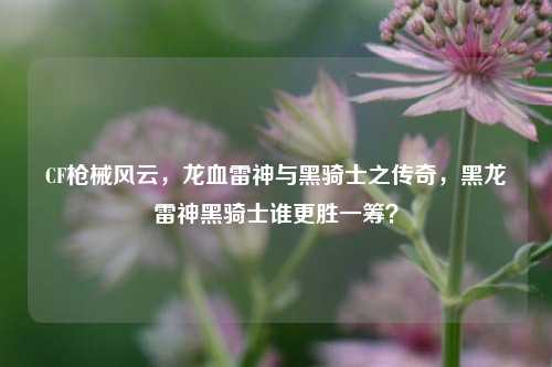 CF枪械风云,龙血雷神与黑骑士之传奇,黑龙雷神黑骑士谁更胜一筹?