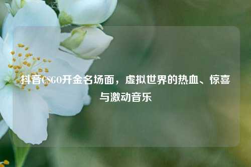 抖音CSGO开金名场面,虚拟世界的热血、惊喜与激动音乐