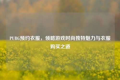 PUBG预约衣服,领略游戏时尚独特魅力与衣服购买之道