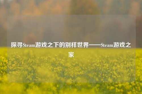 探寻Steam游戏之下的别样世界——Steam游戏之家