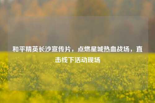 和平精英长沙宣传片,点燃星城热血战场,直击线下活动现场