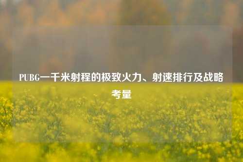PUBG一千米射程的极致火力、射速排行及战略考量