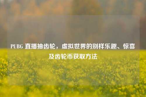 PUBG 直播抽齿轮,虚拟世界的别样乐趣、惊喜及齿轮币获取