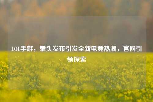 LOL手游,拳头发布引发全新电竞热潮,官网引领探索