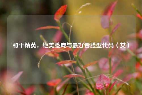 和平精英,绝美脸庞与更好看脸型代码(女)