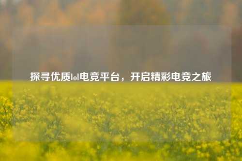 探寻优质lol电竞平台,开启精彩电竞之旅